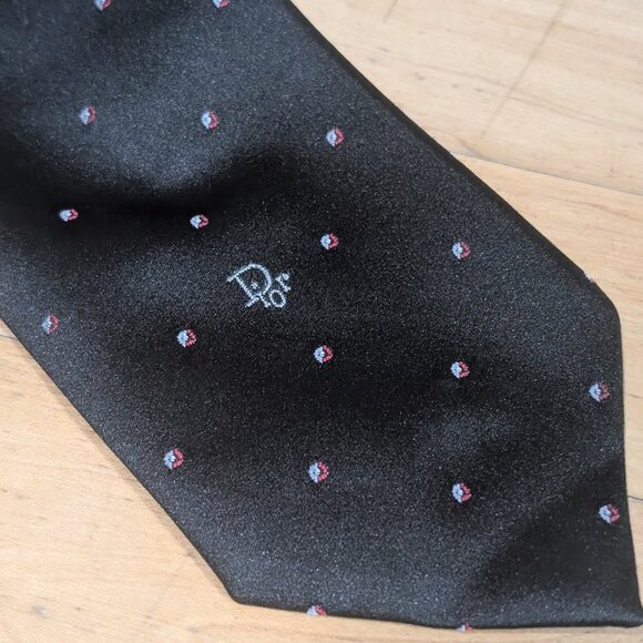 Vintage Dior Silk Tie In Black - Picture 2 of 8